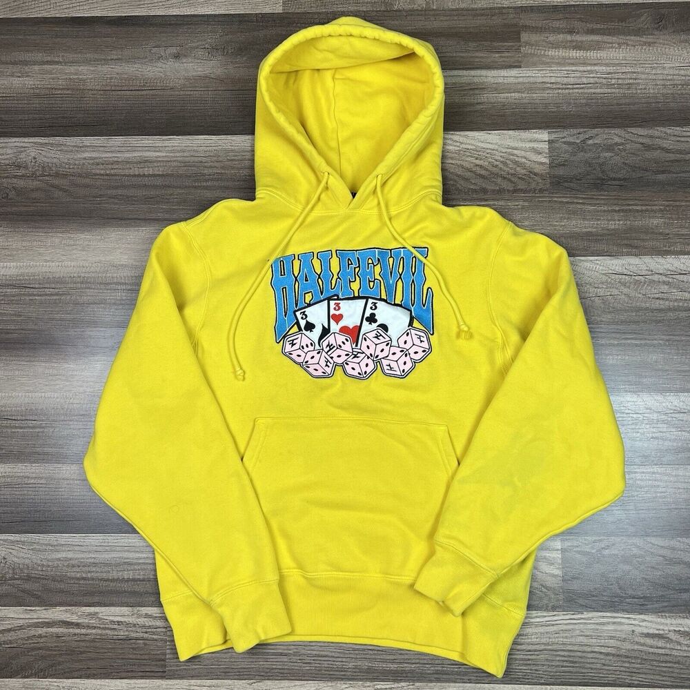 Half Evil 333 x Faze Clan High Rollers Dice Yellow Hoodie Pullover Sz Small